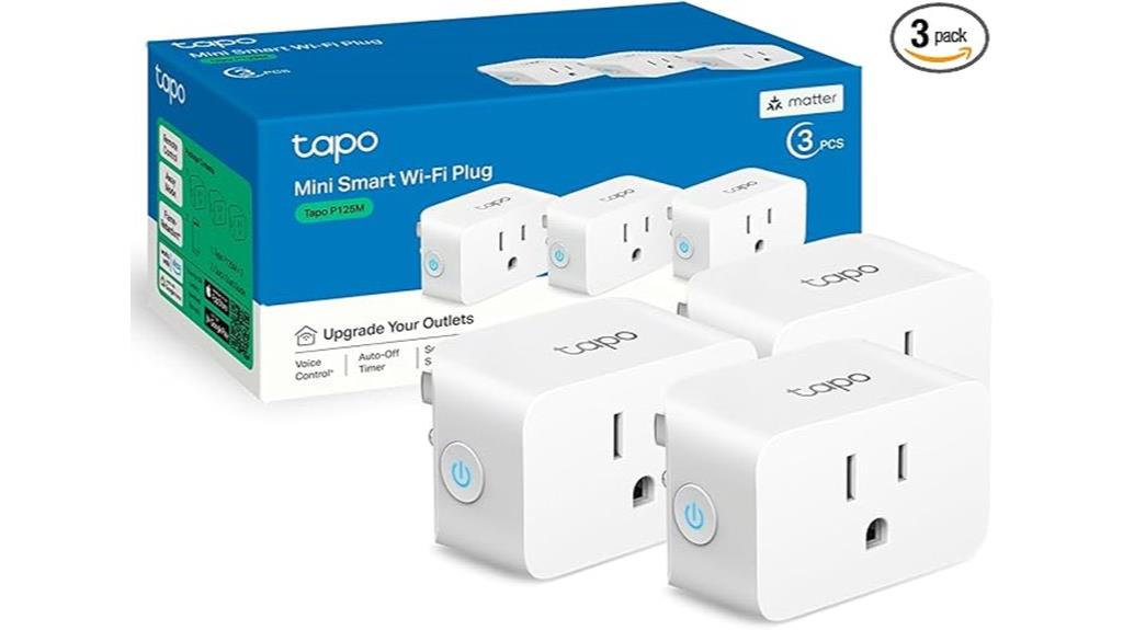 three mini smart plugs