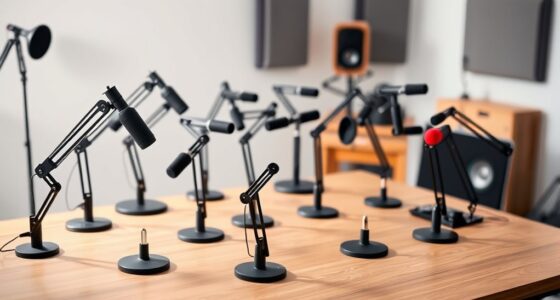 top desk microphone boom arms