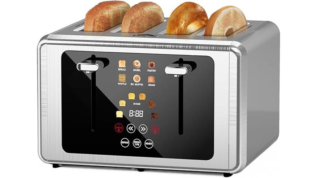 touchscreen dual control toaster