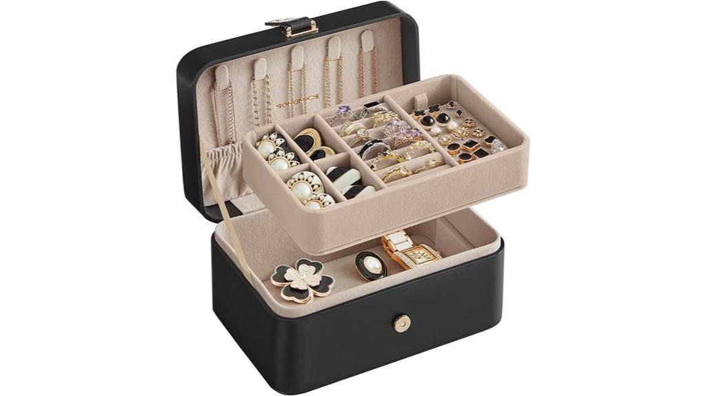 travel jewelry organizer black