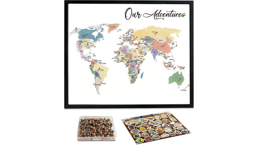 travel map with pins