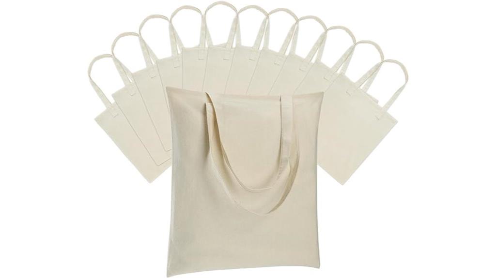 twelve durable canvas totes