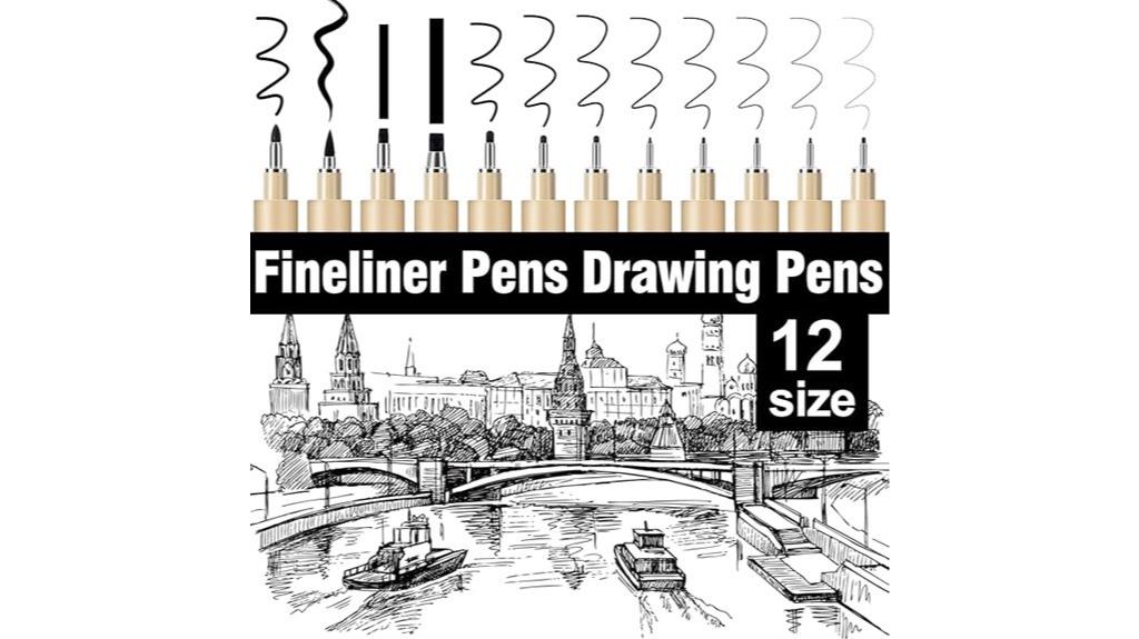 twelve fine tip pens