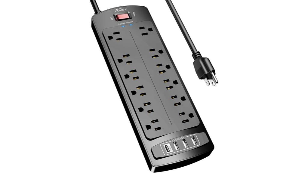 twelve outlet usb surge protector