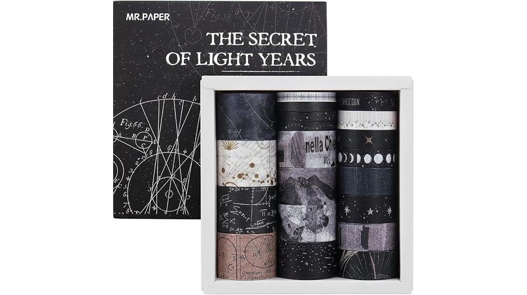 twenty black washi tapes