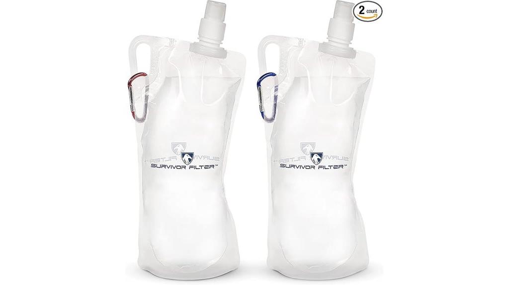 two 32oz collapsible bottles