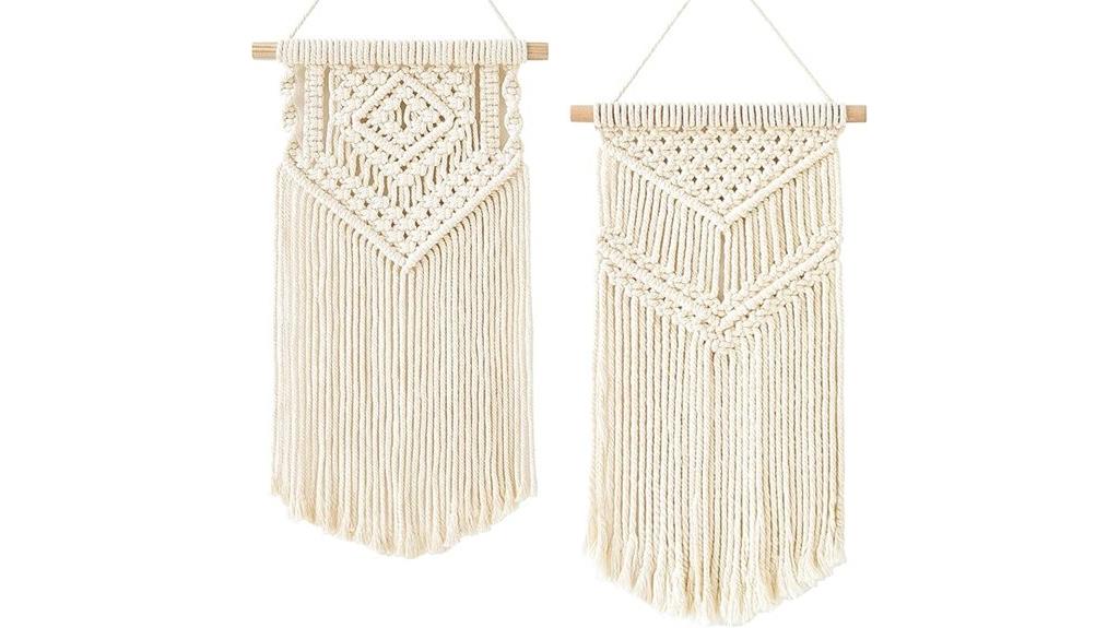 two piece macrame wall art