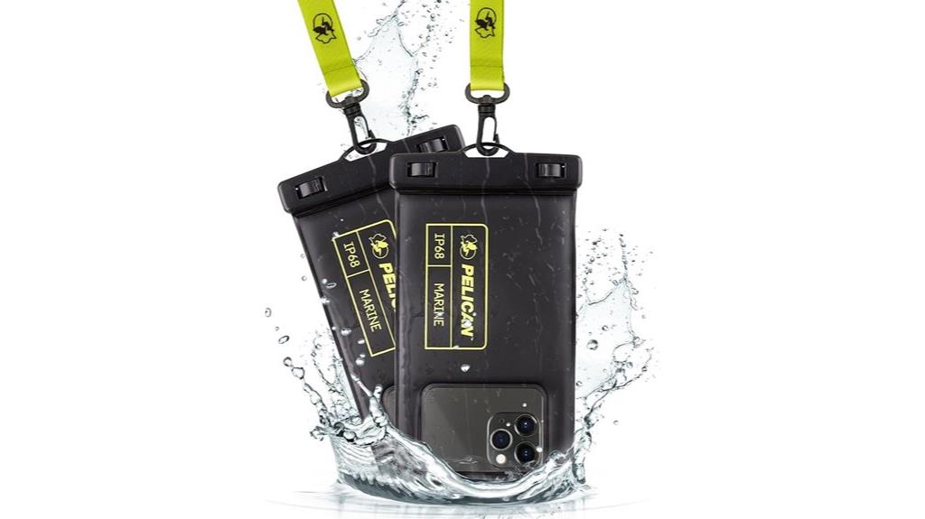 two waterproof phone pouches