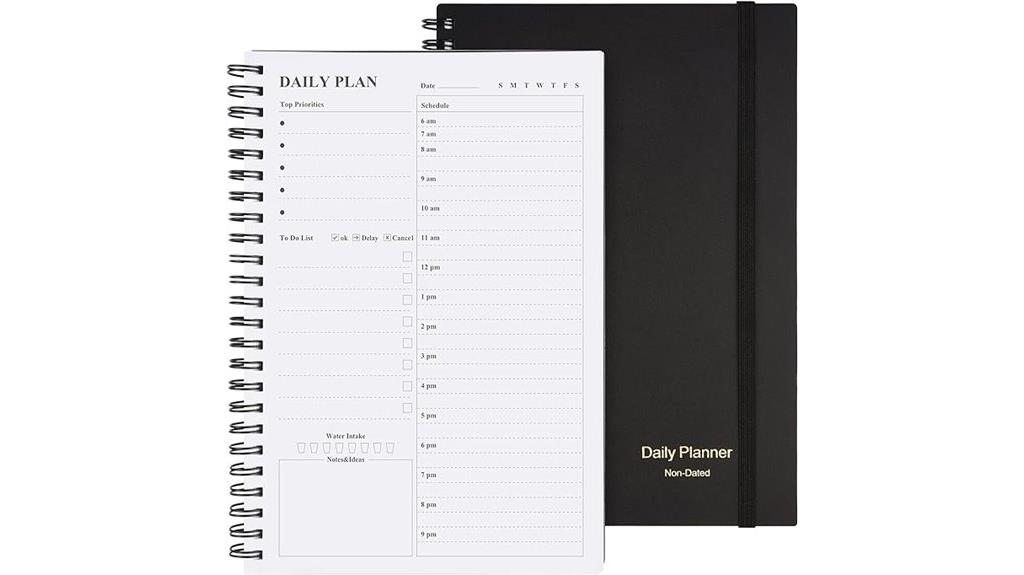 undated spiral bound planner