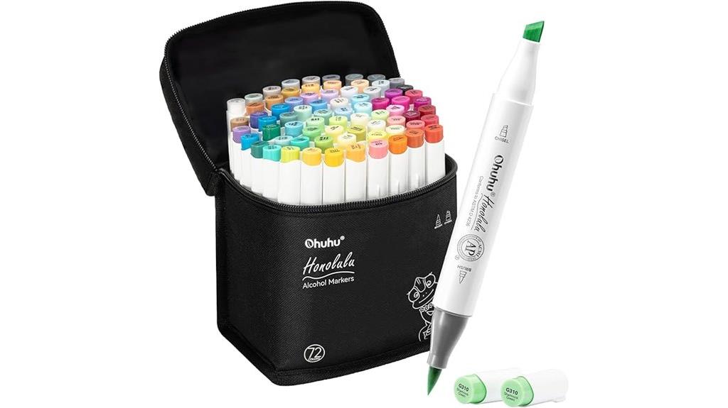 vibrant refillable brush markers
