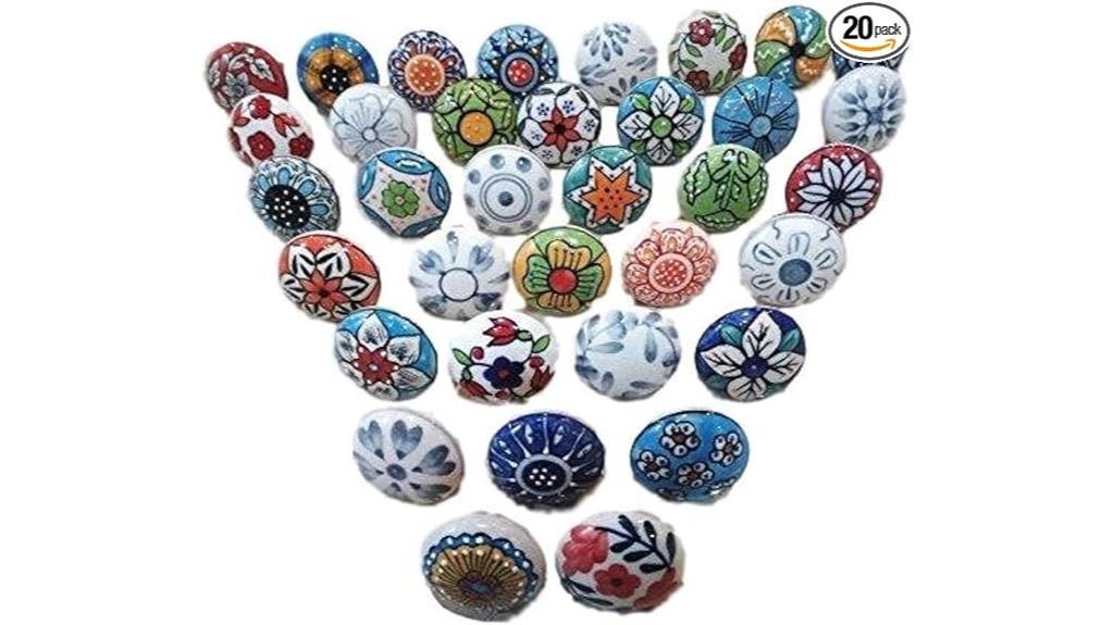 vintage floral ceramic knobs