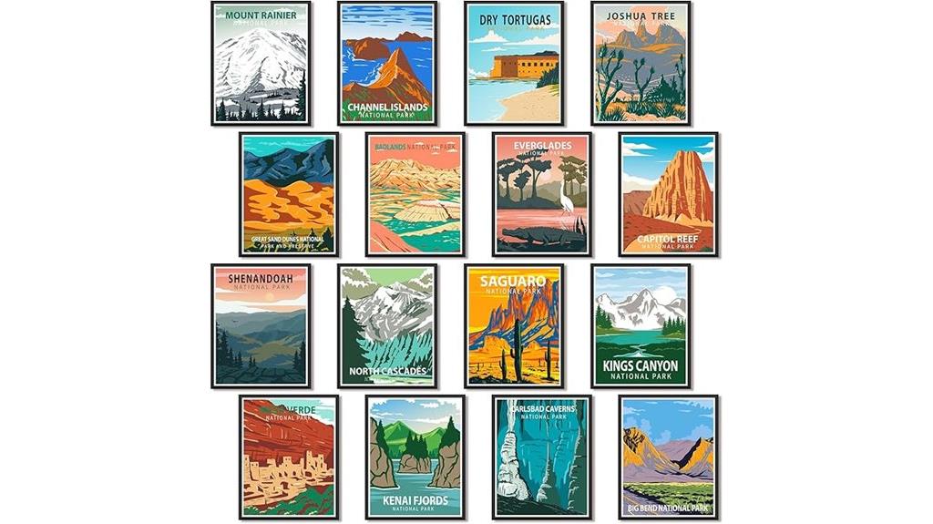 vintage national park poster set