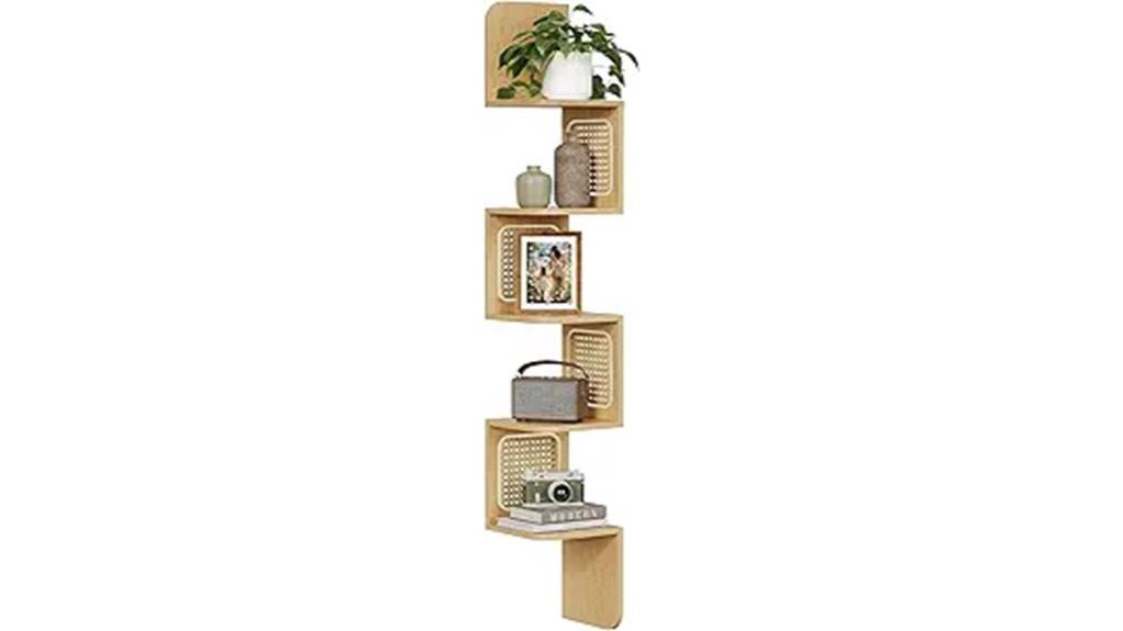 wall mounted zigzag shelf
