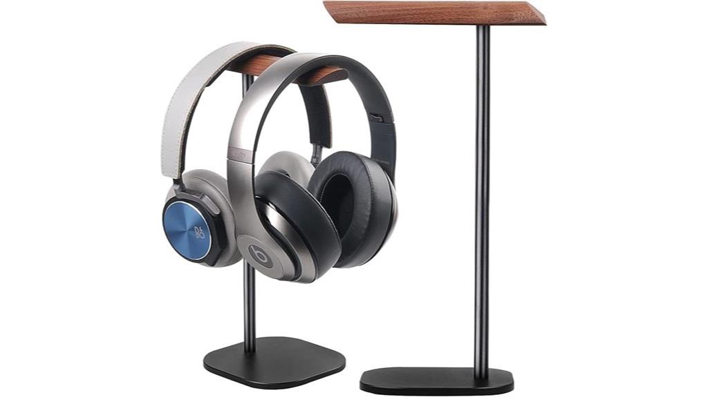 walnut dual suspension stand