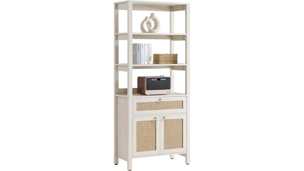 white bookshelf with drawer