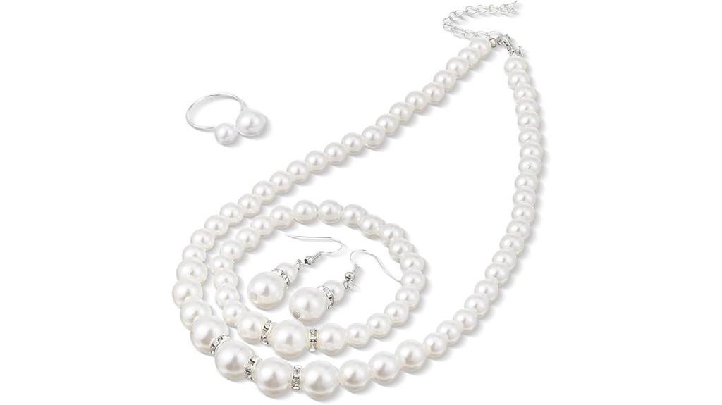 white pearl necklace set