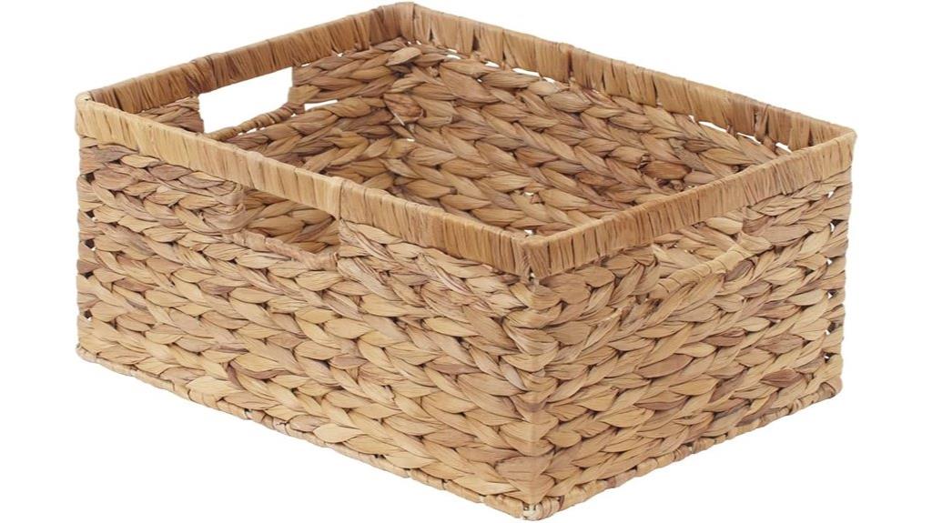 wicker basket with handles