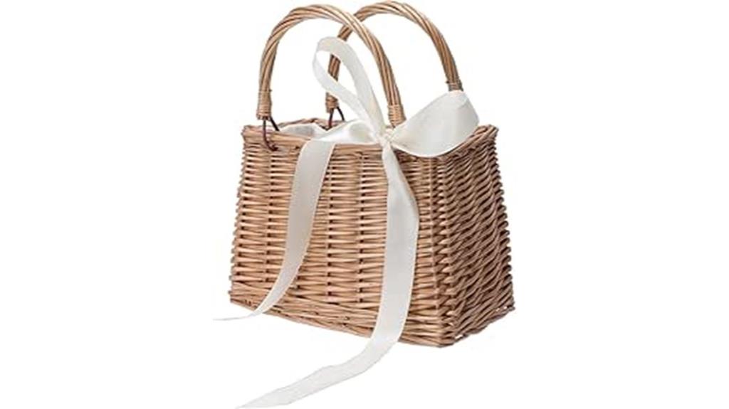 wicker handbag with rattan