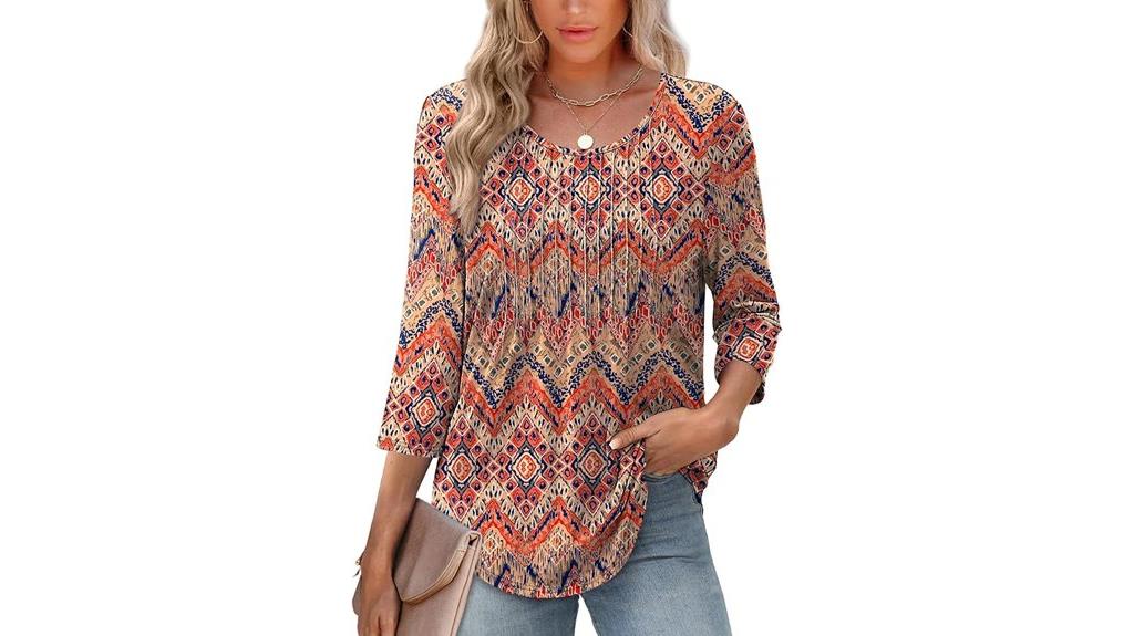 women s 3 4 sleeve tops