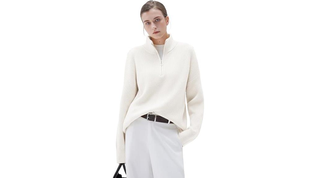 women s cashmere quarter zip