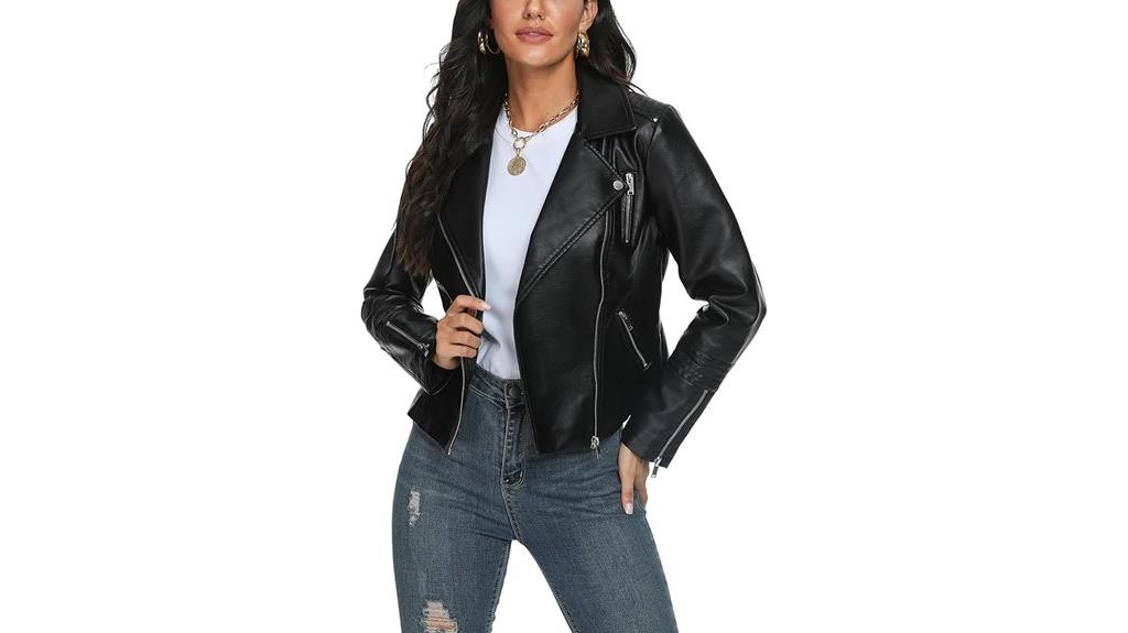 women s faux leather jacket