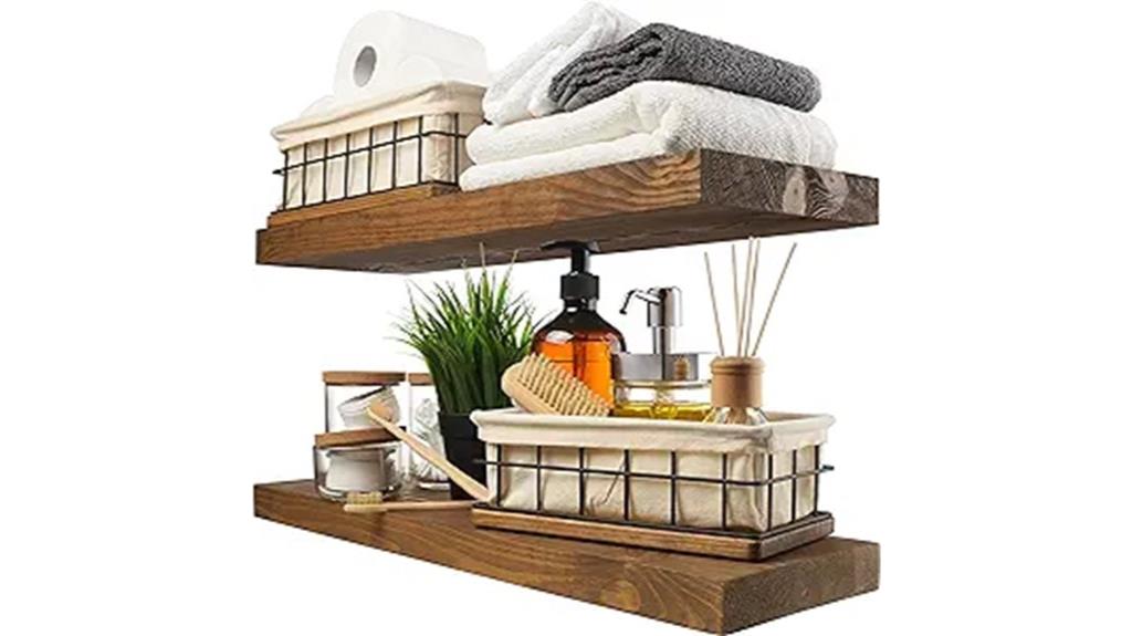 wood floating shelves set