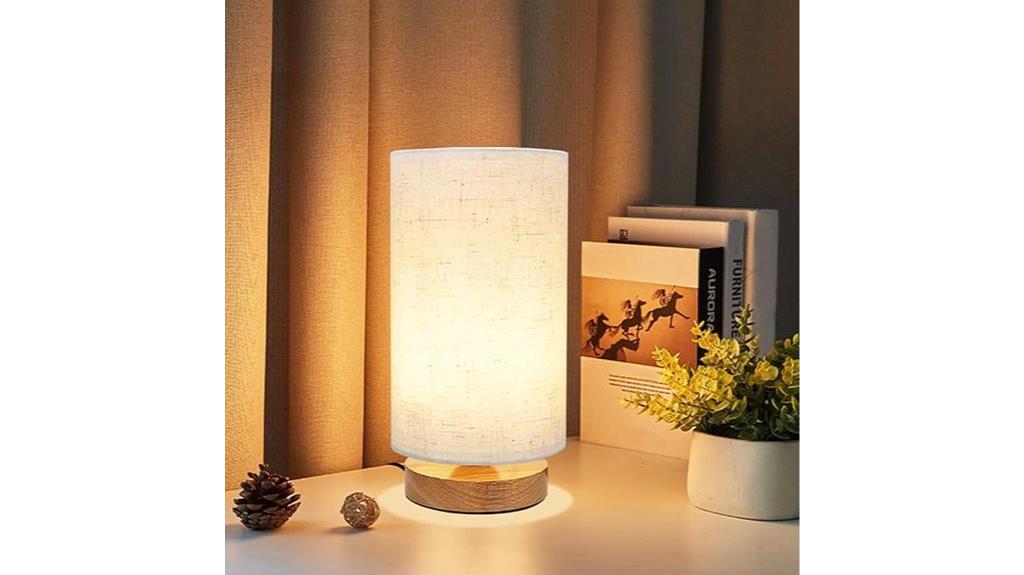 wooden base fabric shade