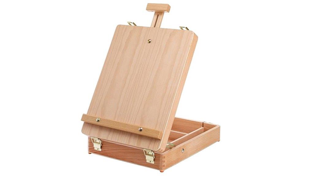 wooden tabletop easel storage