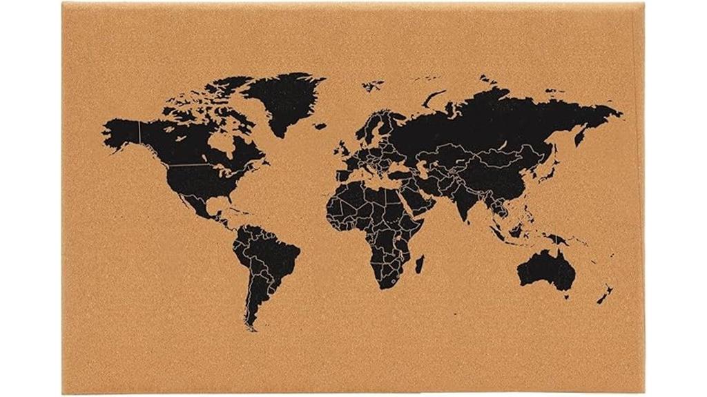 world map cork board