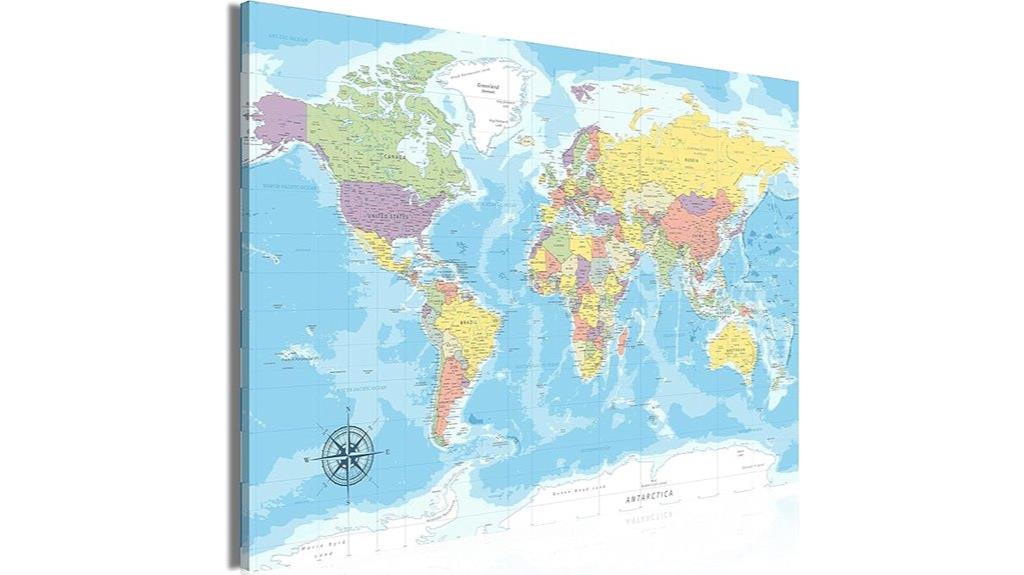 world map cork wall art