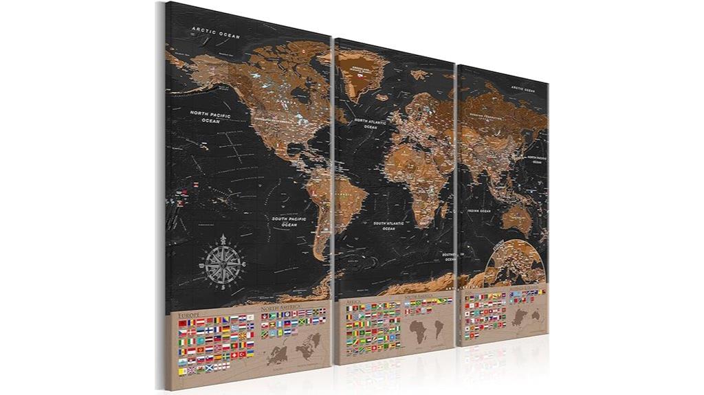 world map cork wall art
