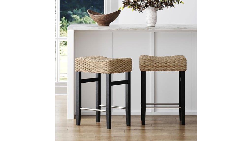 woven seagrass bar stool