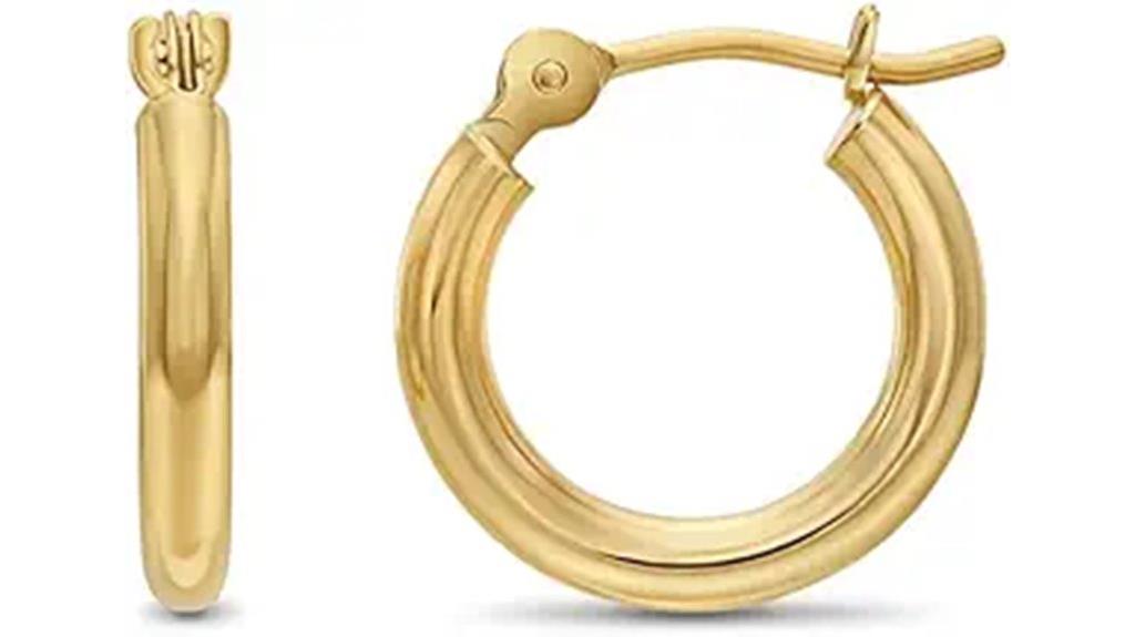 yellow gold hoop earrings