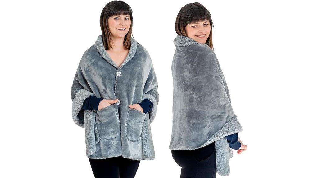 luxury dual layer poncho blanket