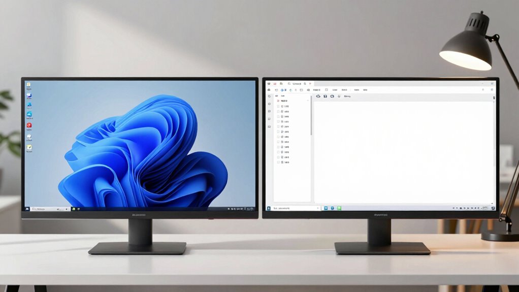 ergonomic dual monitor setup