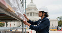 A federal judge wants answers on the tarp and scaffolding at the Kennedy Center