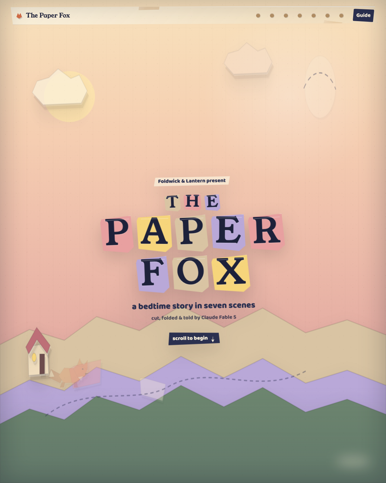 Live view of The Paper Fox — a bedtime story in seven scenes