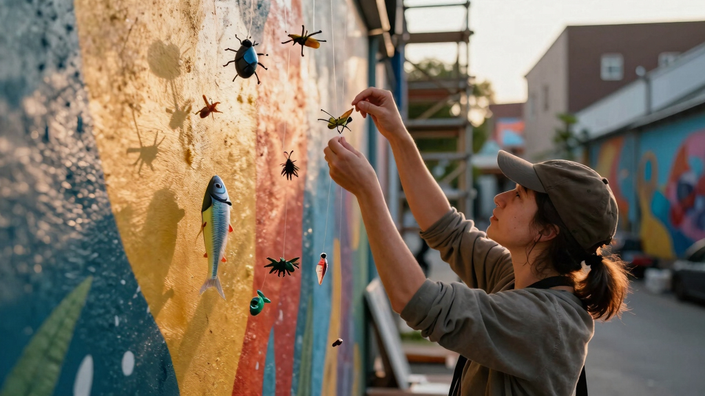 Veks Van Hillik Suspends Fish, Insects, and Other Objects in Surreal Murals