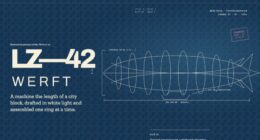 LZ-42 Werft — Cyanotype Airship Works — Scroll-Driven Animation (FABLE/175, room 42)