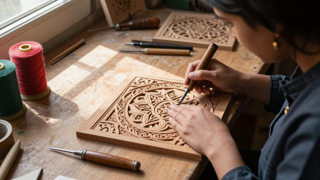 Nosheen Iqbal Translates Islamic Ornament Into Meticulous Wood-and-Thread Patterns