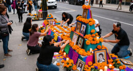 Giant Ofrenda Arrives In Manhattan Ahead Of Día De Muertos