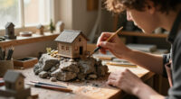 Precarious Dwellings Perch Atop Rocks In Simon Laveuve’s 1/35-Scale Miniatures