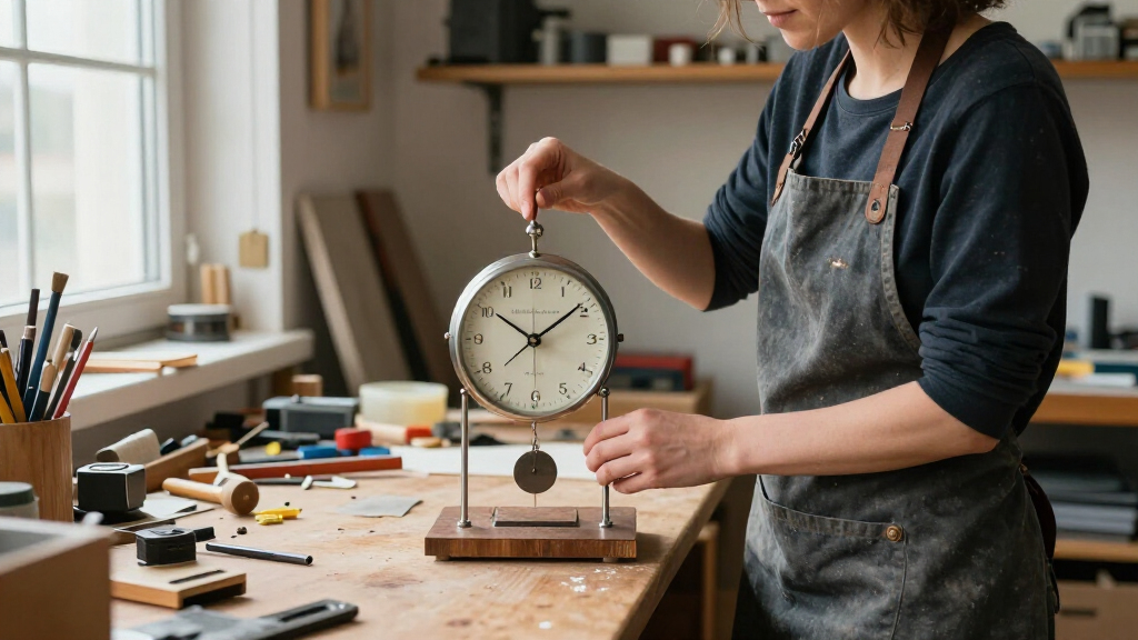 Show HN: Glashütte Trash Clock – A 30-Minute Pendulum Clock Made From Trash